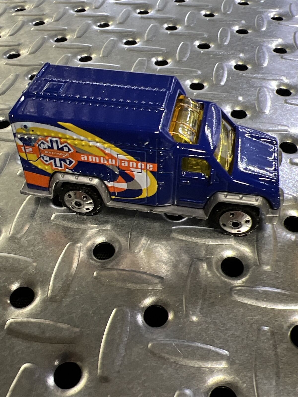 Matchbox Ambulance Custom Detailed Dark Blue 2002 2000 Opening Rear Doors Set