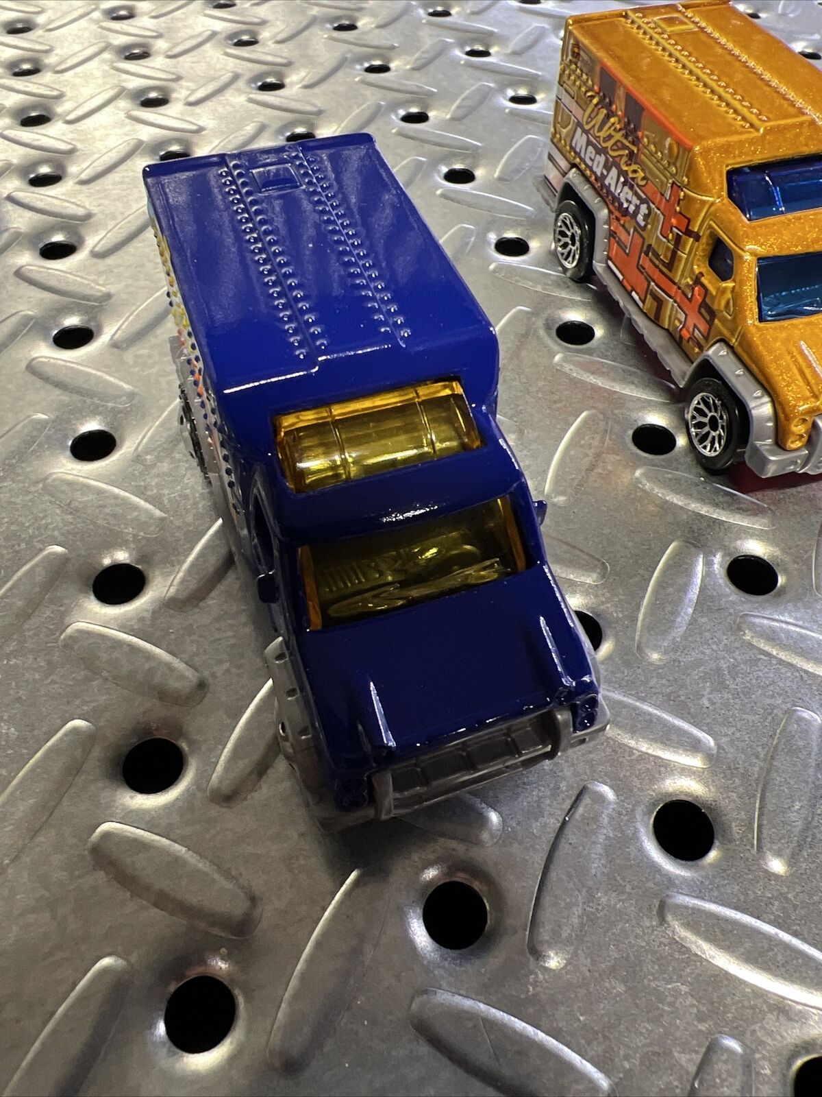 Matchbox Ambulance Custom Detailed Dark Blue 2002 2000 Opening Rear Doors Set