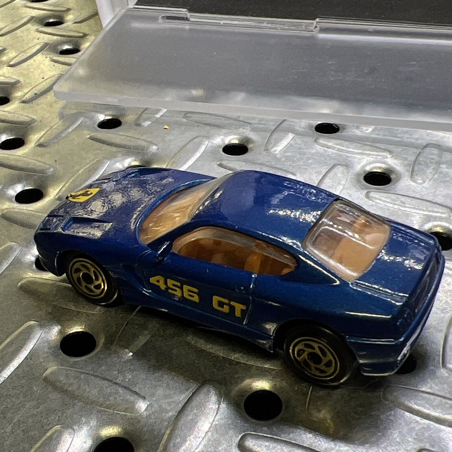 1994 Matchbox Blue Ferrari 456 GT Gold Wheels Variation - Good Condition