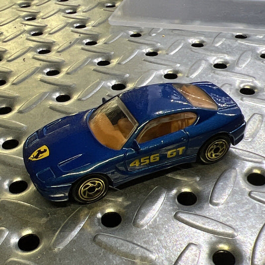 1994 Matchbox Blue Ferrari 456 GT Gold Wheels Variation - Good Condition