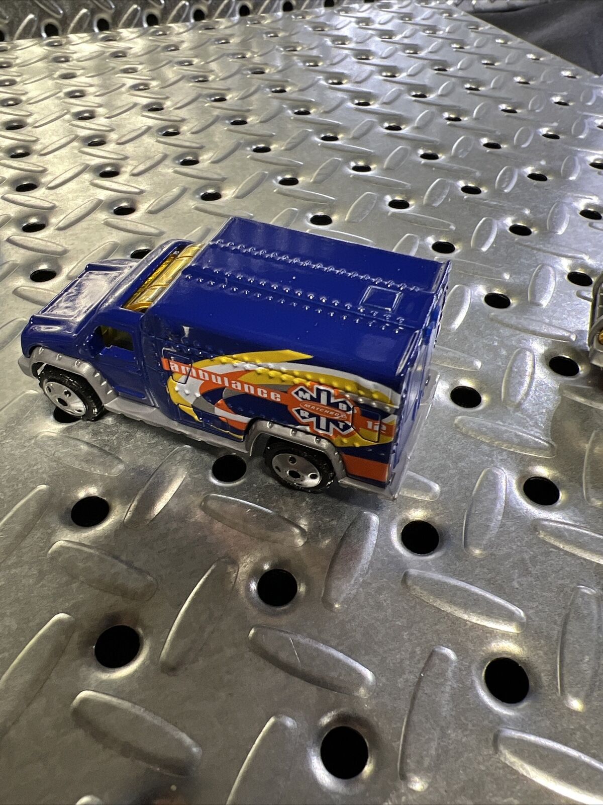 Matchbox Ambulance Custom Detailed Dark Blue 2002 2000 Opening Rear Doors Set