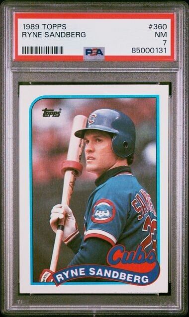 1989 TOPPS Baseball #360 Ryne Sandberg Chicago Cubs Centered PSA Graded 7