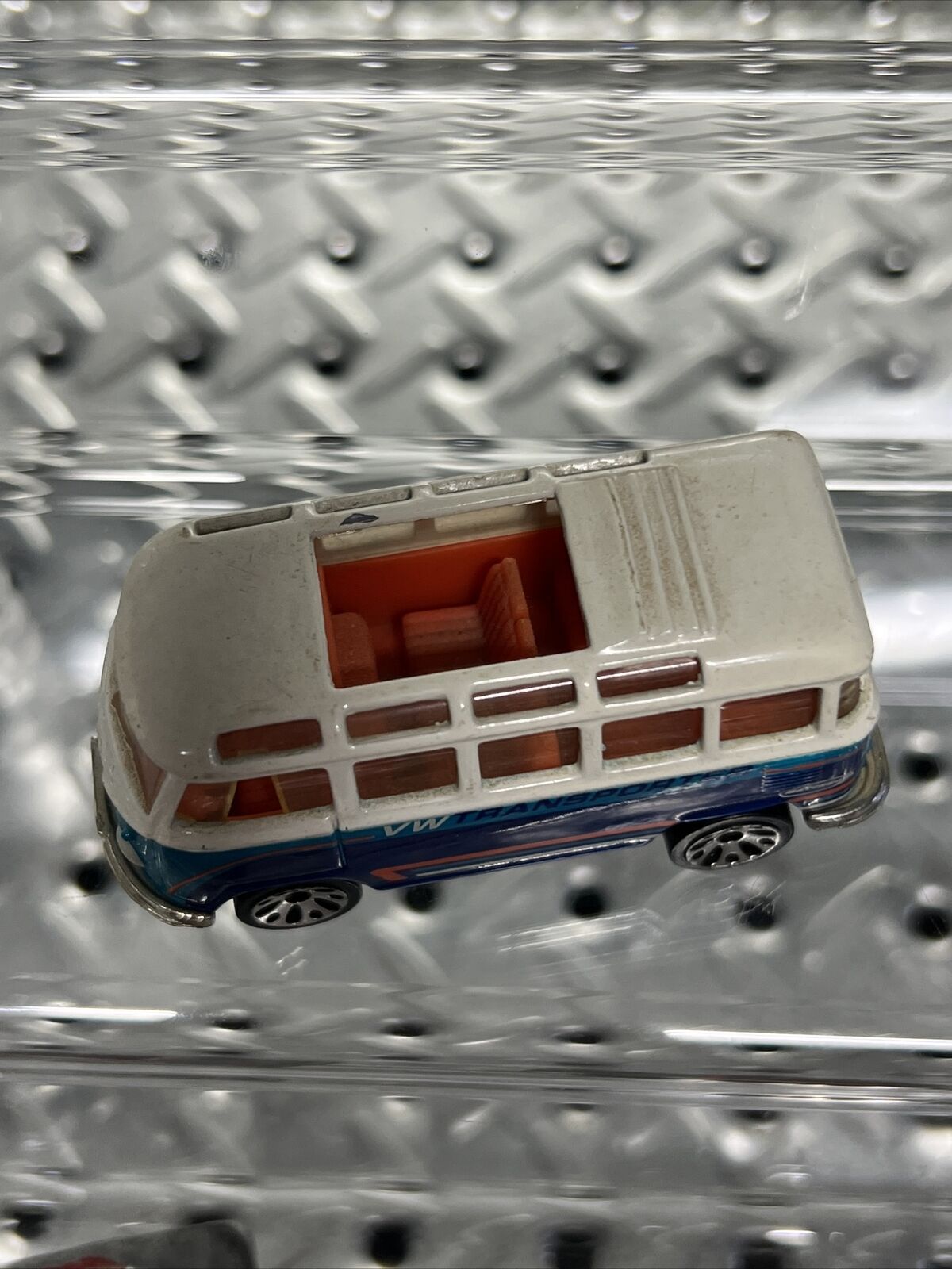 1998 Matchbox VW Transporter - White - Orange - Green - Blue