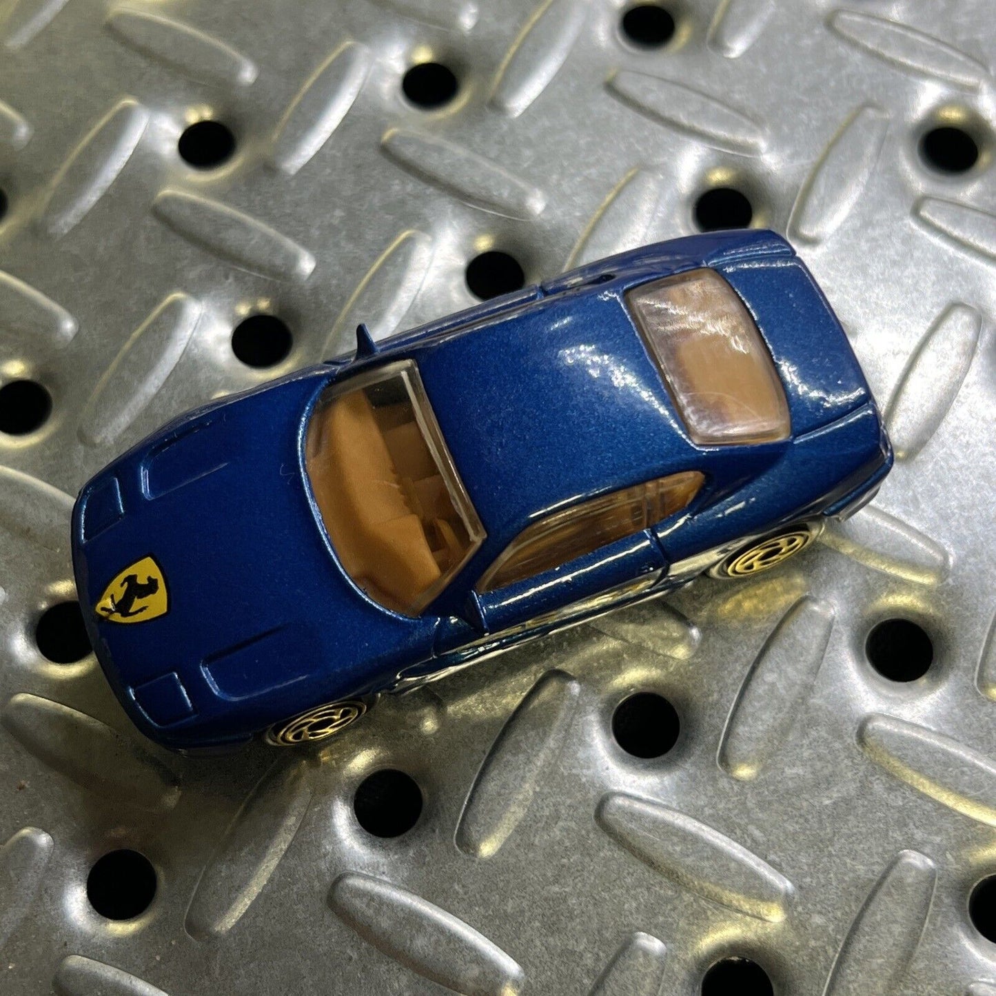 1994 Matchbox Blue Ferrari 456 GT Gold Wheels Variation - Good Condition