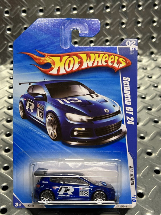 Hot Wheels 2010 All Stars ‘10 Volkswagen Scirocco GT24 Diecast Car Blue 02/10