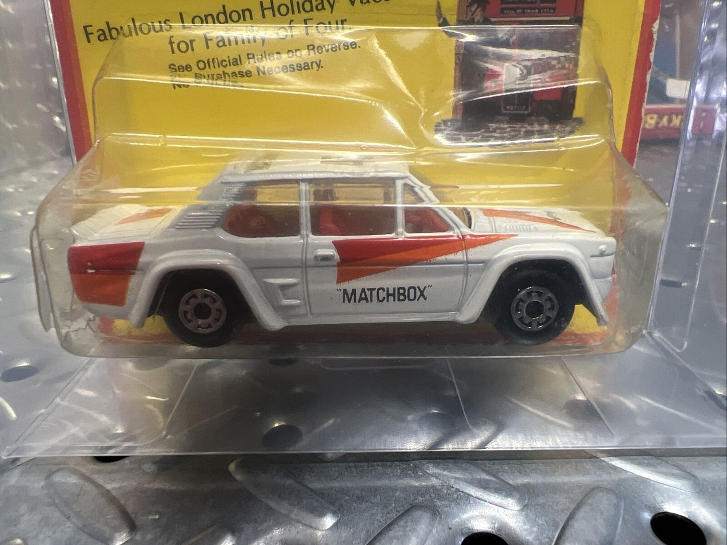 Matchbox Fiat Abarth No.9 White Red/orange decal 1983 Vintage 1:64 NIP