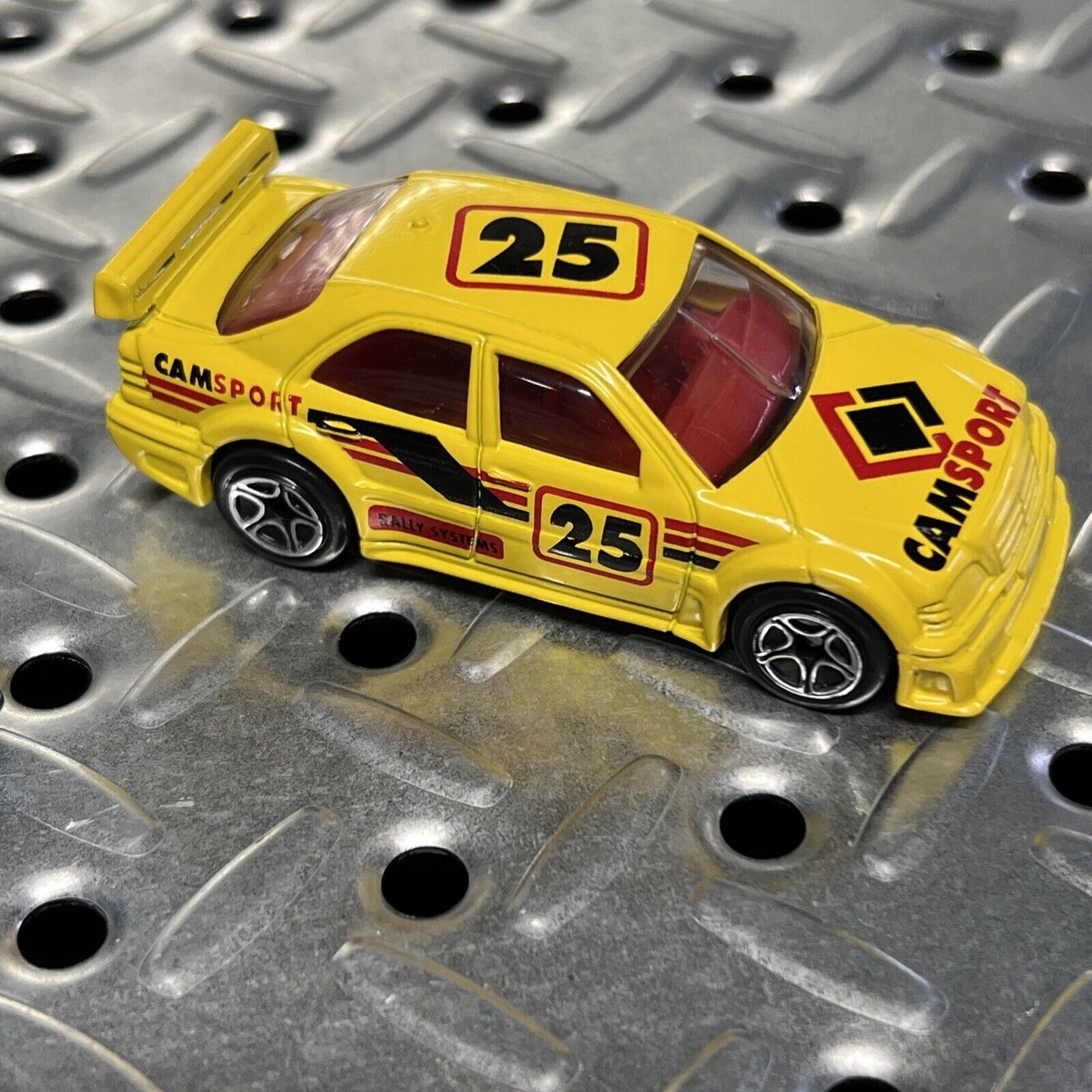 Match Box Vintage 1997 #25 AMG Mercedes C-Class Yellow Cam Sport Rally Car Set