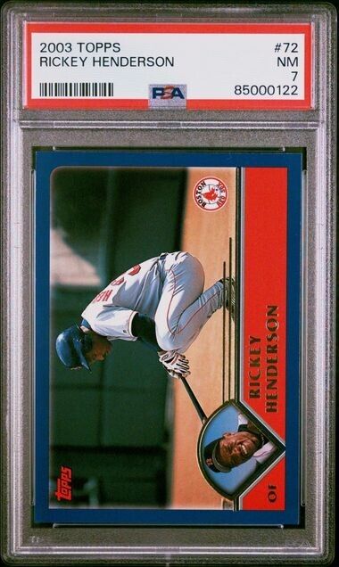 2003 Topps #72 Rickey Henderson PSA 6 MINT