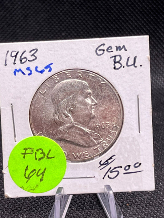 1963 90% Silver Franklin Half Dollar, GEM BU FBL?