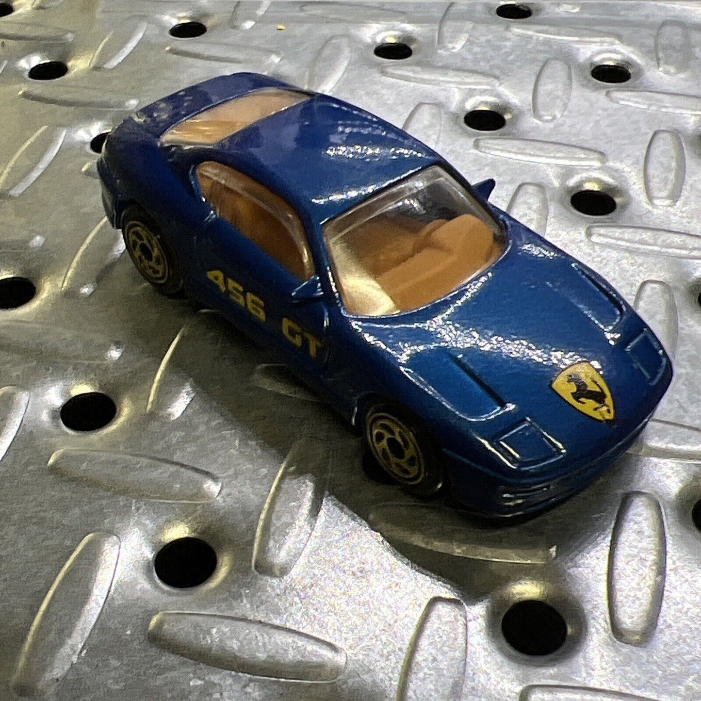 1994 Matchbox Blue Ferrari 456 GT Gold Wheels Variation - Good Condition