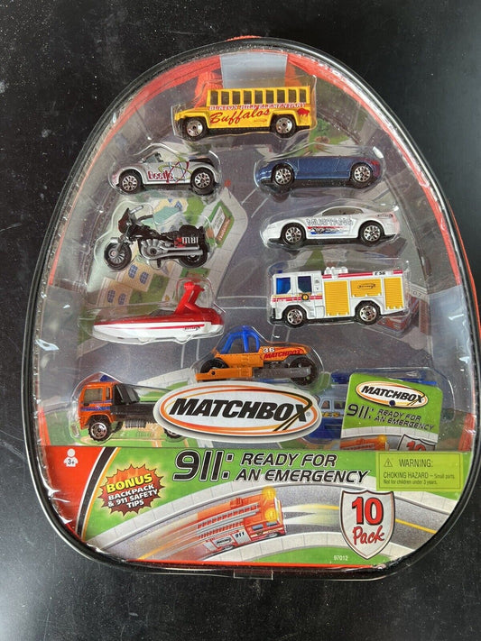 NEW: Matchbox cars: Back to School 10-pack Backpack Sealed - RARE - 95277