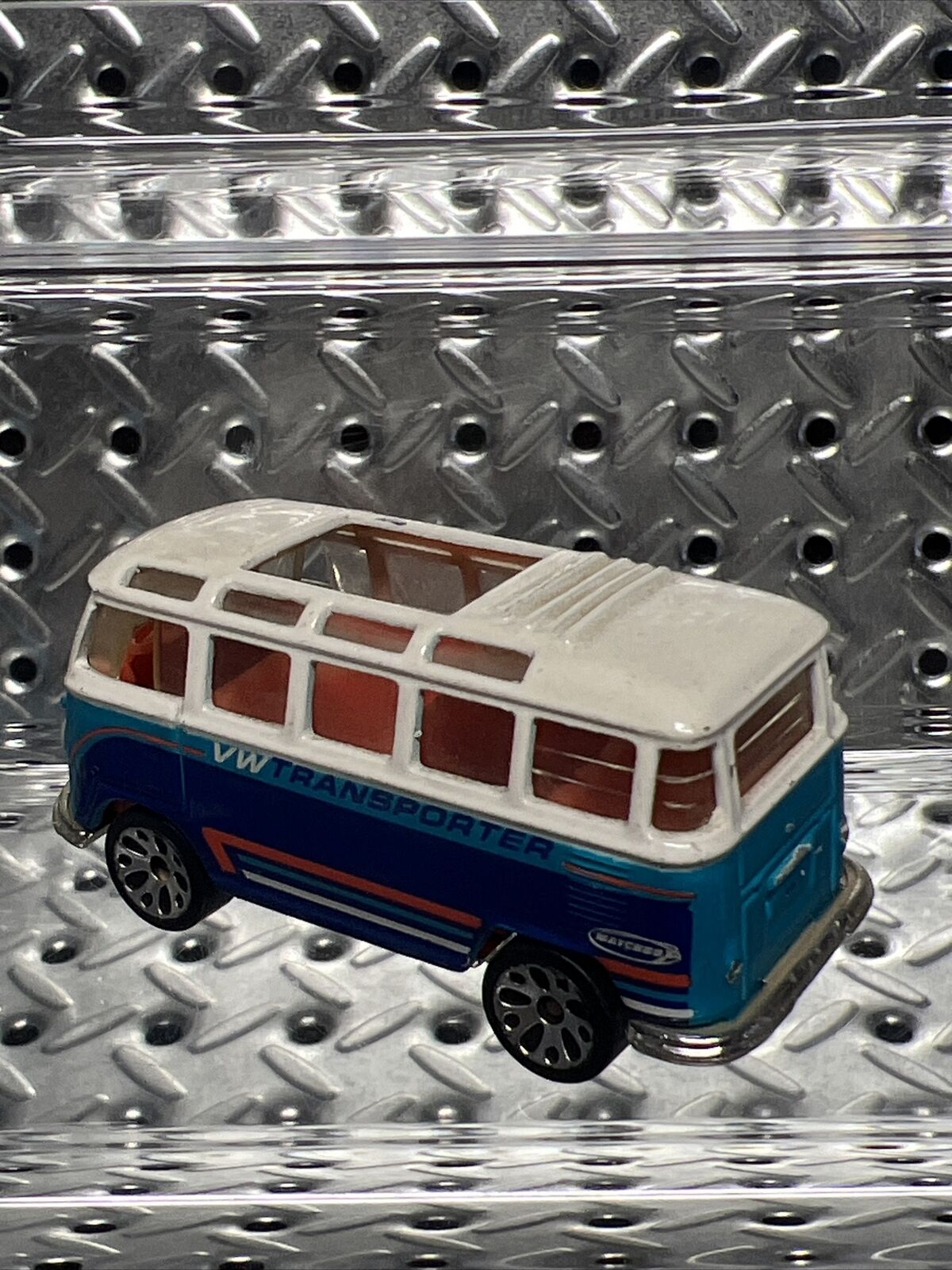 1998 Matchbox VW Transporter - White - Orange - Green - Blue