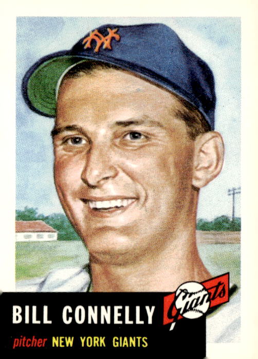 1953 Topps #126b Bill Connelly Bio uses black text